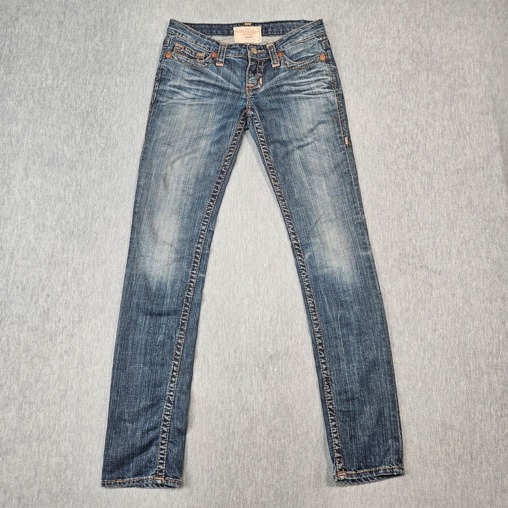BIG STAR Jeans Womens 28L (30x34) Nico Skinny Low Rise Honeycomb Distressed